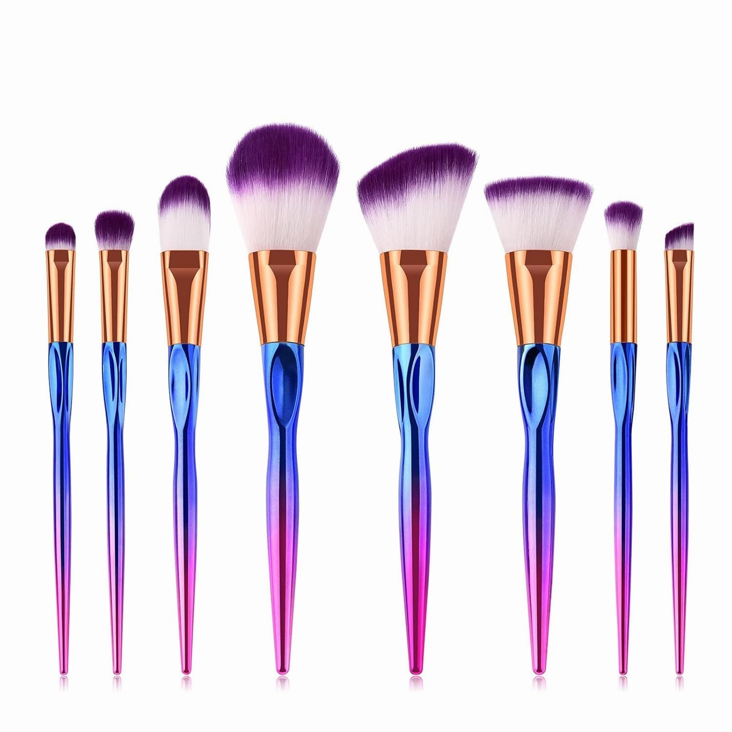 Makeup Brush Advanced Synthetic Concealer Foundation Powder Eyeshadow Makeup Brush Cosmetics Eyebrow Eyeshadow Powder Lip Gloss Brush 8Pack Travel Makeup Brush Holder(B,One Size)