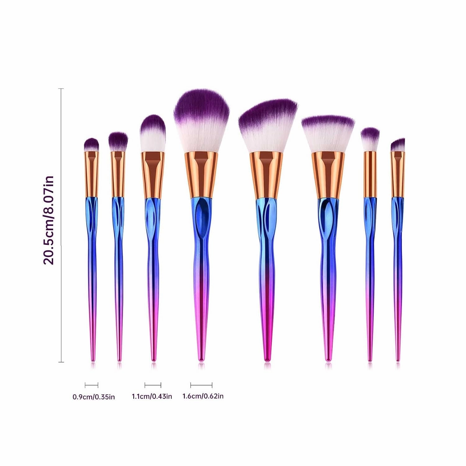 Makeup Brush Advanced Synthetic Concealer Foundation Powder Eyeshadow Makeup Brush Cosmetics Eyebrow Eyeshadow Powder Lip Gloss Brush 8Pack Travel Makeup Brush Holder(B,One Size)