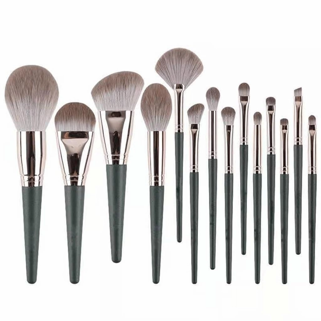Makeup brush powder blusher brush powder brush foundation make-up brush 14 green eyebrow brushes