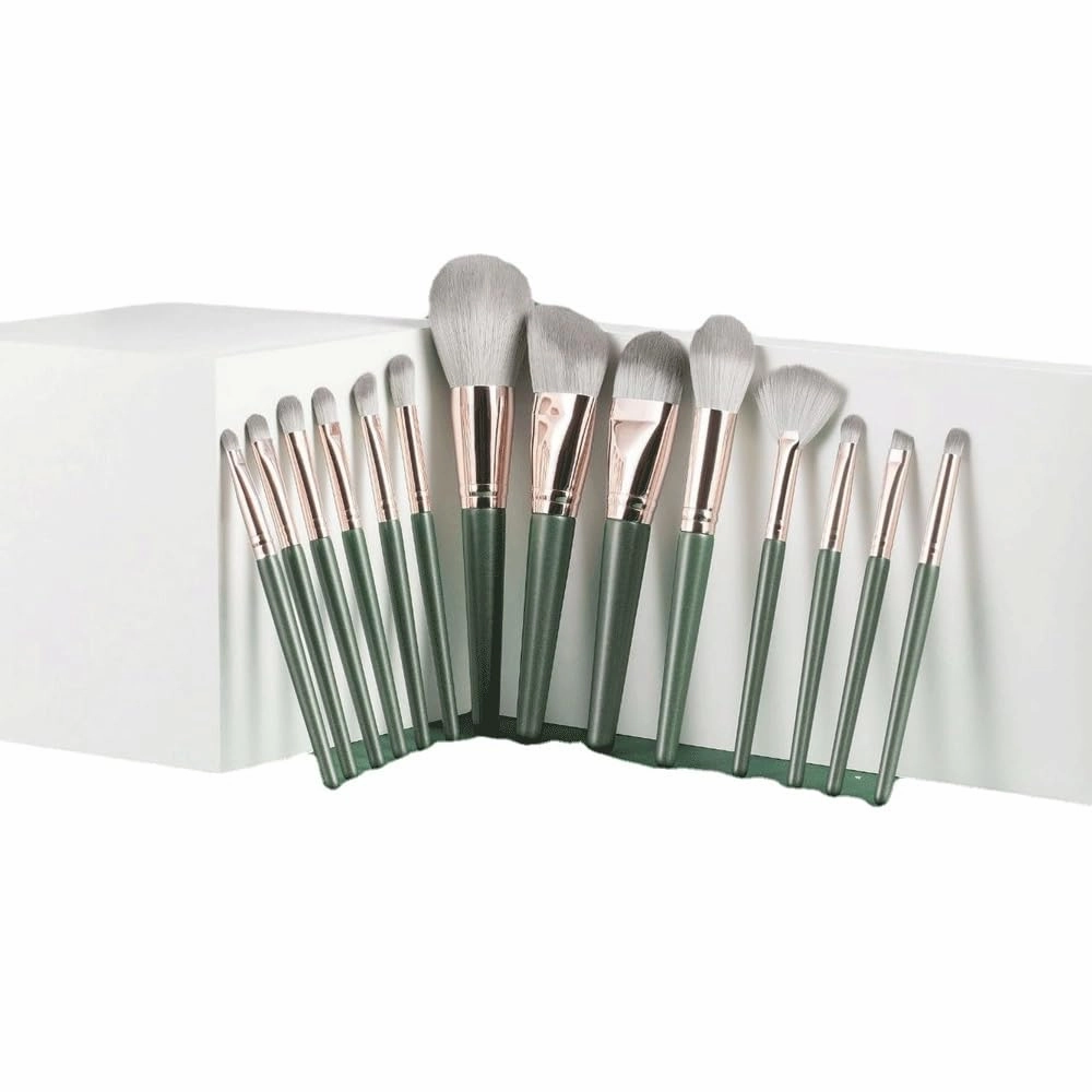 Makeup brush powder blusher brush powder brush foundation make-up brush 14 green eyebrow brushes