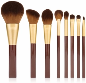 Makeup Brush Set of 8 Makeup Brush Set Loose Powder Blush Foundation Eyeshadow Eyebrow Makeup Brush Makeup Kit (Color : Brown, Size : 8pcs)(8pcs,Brown)