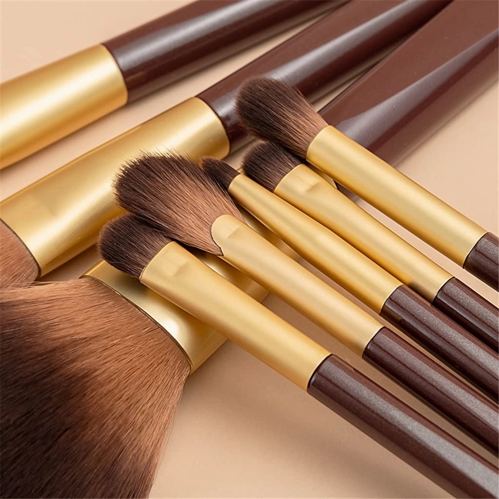 Makeup Brush Set of 8 Makeup Brush Set Loose Powder Blush Foundation Eyeshadow Eyebrow Makeup Brush Makeup Kit (Color : Brown, Size : 8pcs)(8pcs,Brown)