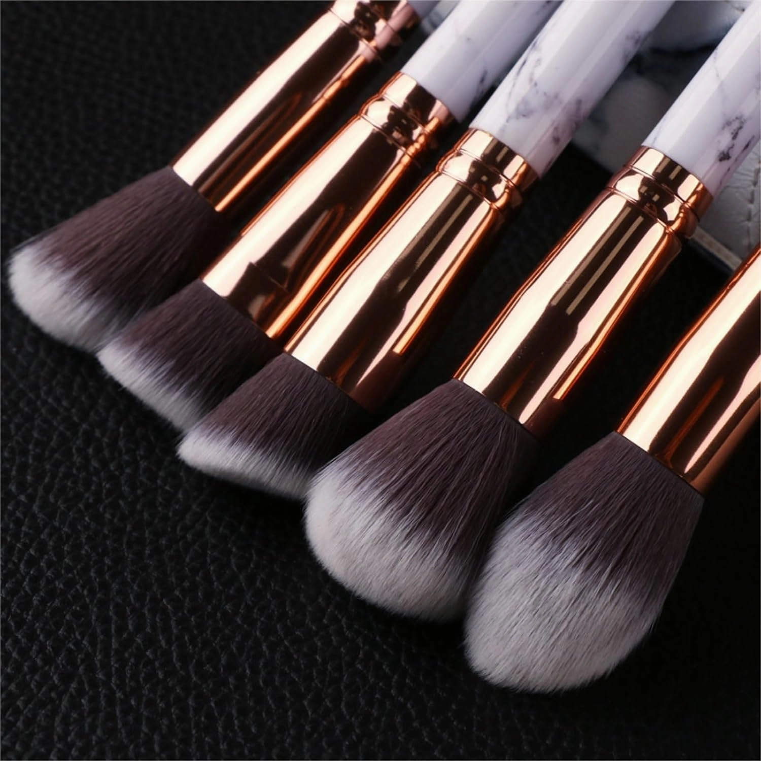 Makeup Brushes 10-Piece Makeup Brush Set with Brush Barrel Marble Texture Handle Makeup Brush Portable Beauty Brush Set Tool Brush Set(B)