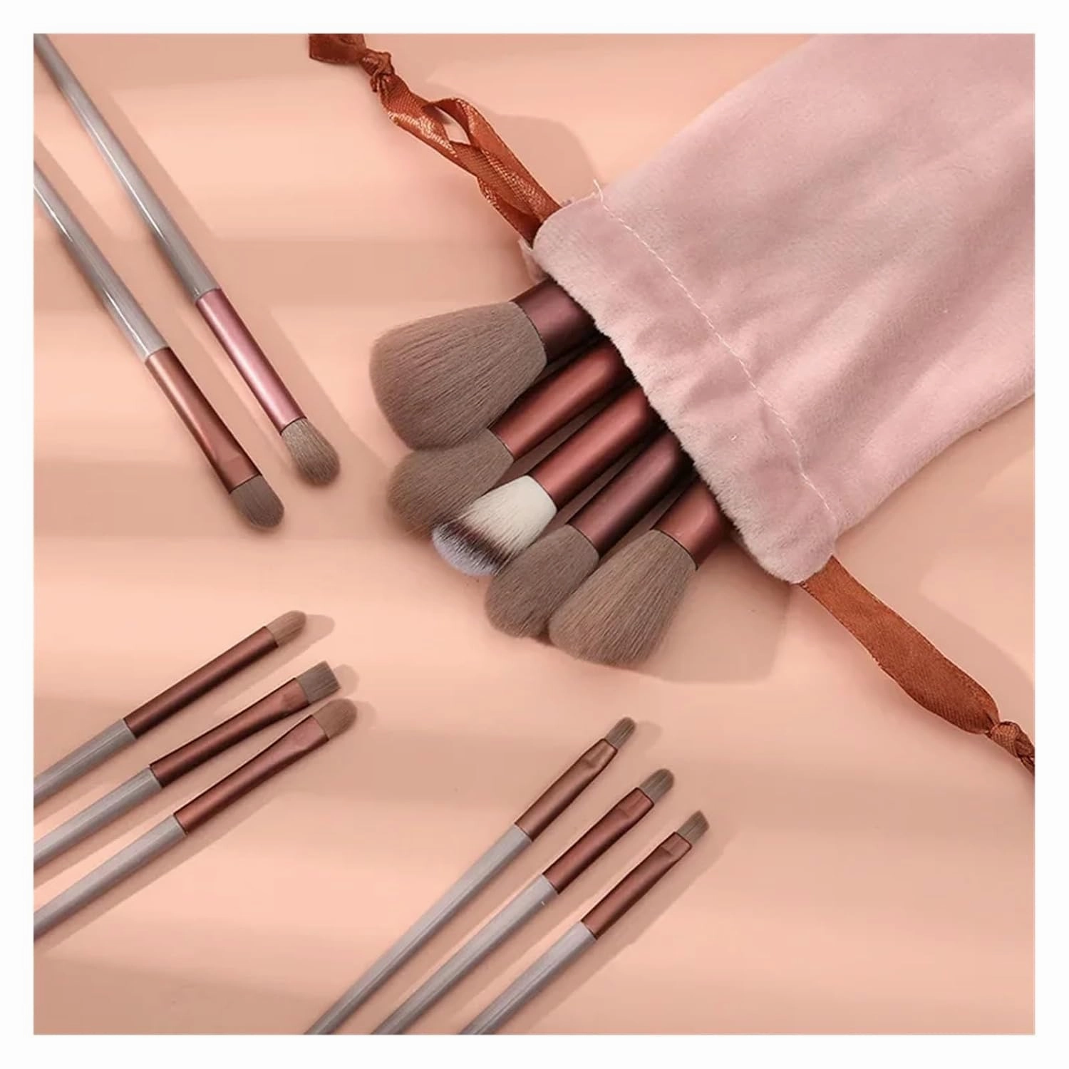 Makeup Brushes Set Make-up for women Cosmetic tool Instruments Professional Eyeshadow Foundation Blush Beauty Cheap complete kit(Green 13 PCS In Bag)