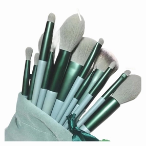 Makeup Brushes Set Make-up for women Cosmetic tool Instruments Professional Eyeshadow Foundation Blush Beauty Cheap complete kit(Green 13 PCS In Bag)