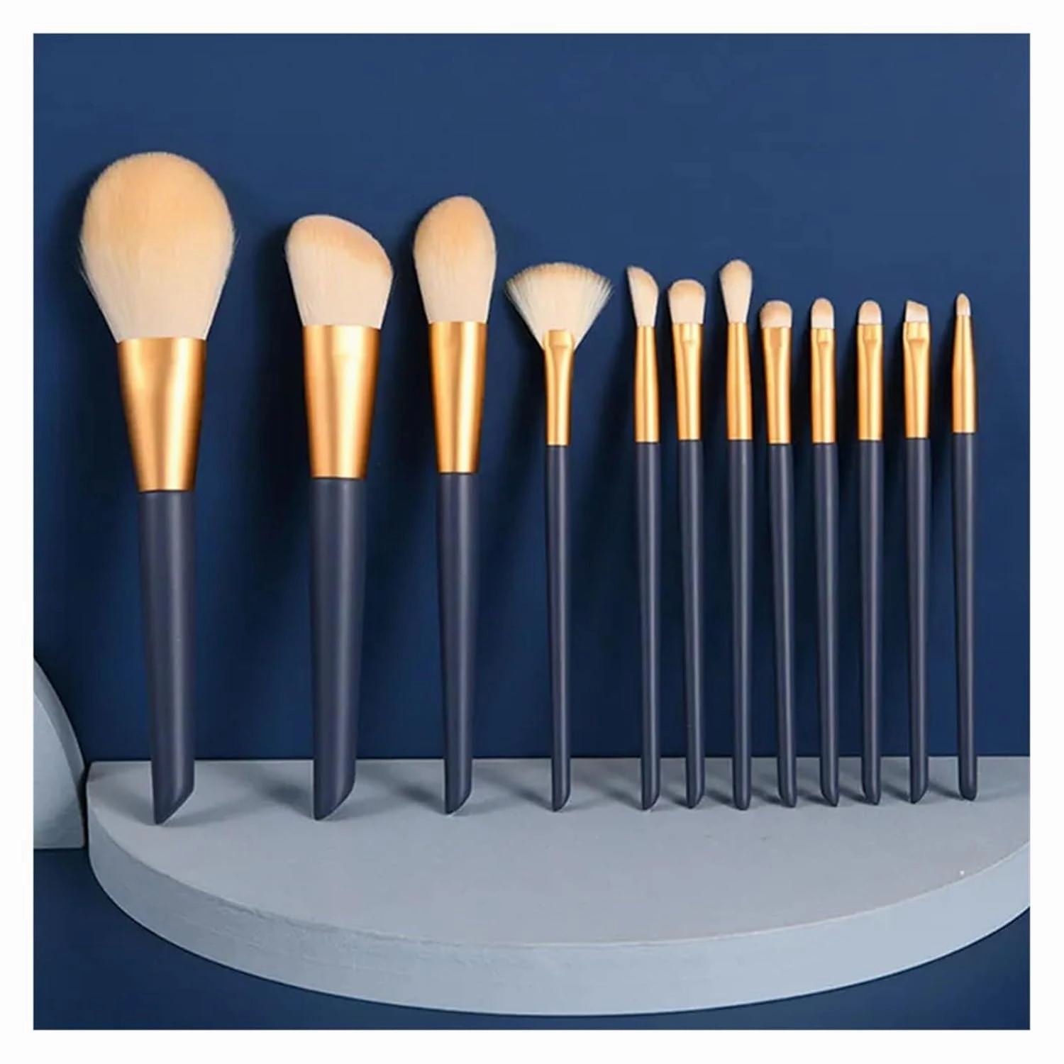 Makeup Brushes Set With 4 Sponge Puff Make-up for women Korean Cosmetics Foundation Blush Brush Complete Kit(Dark Green Set)