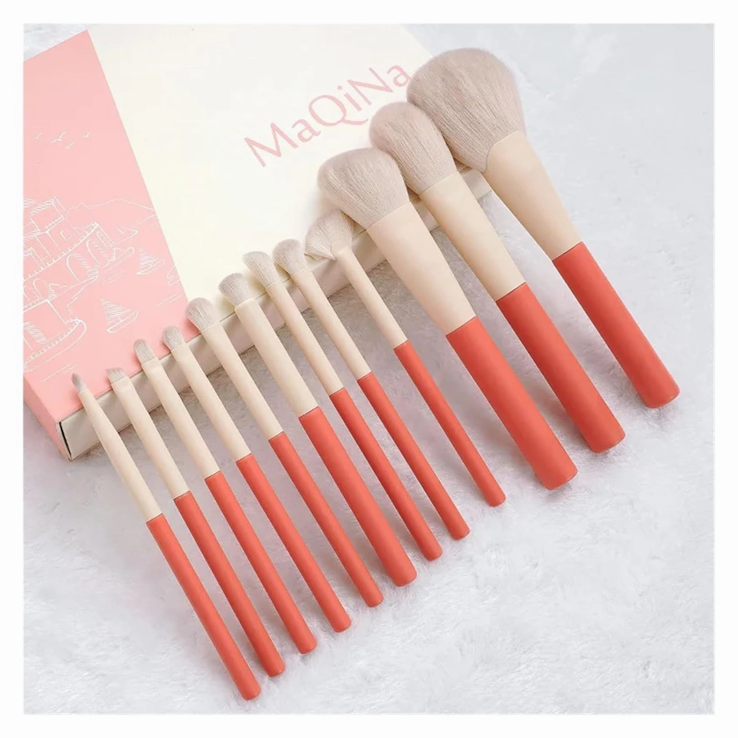 Makeup Brushes Set With 4 Sponge Puff Make-up for women Korean Cosmetics Foundation Blush Brush Complete Kit(Dark Green Set)