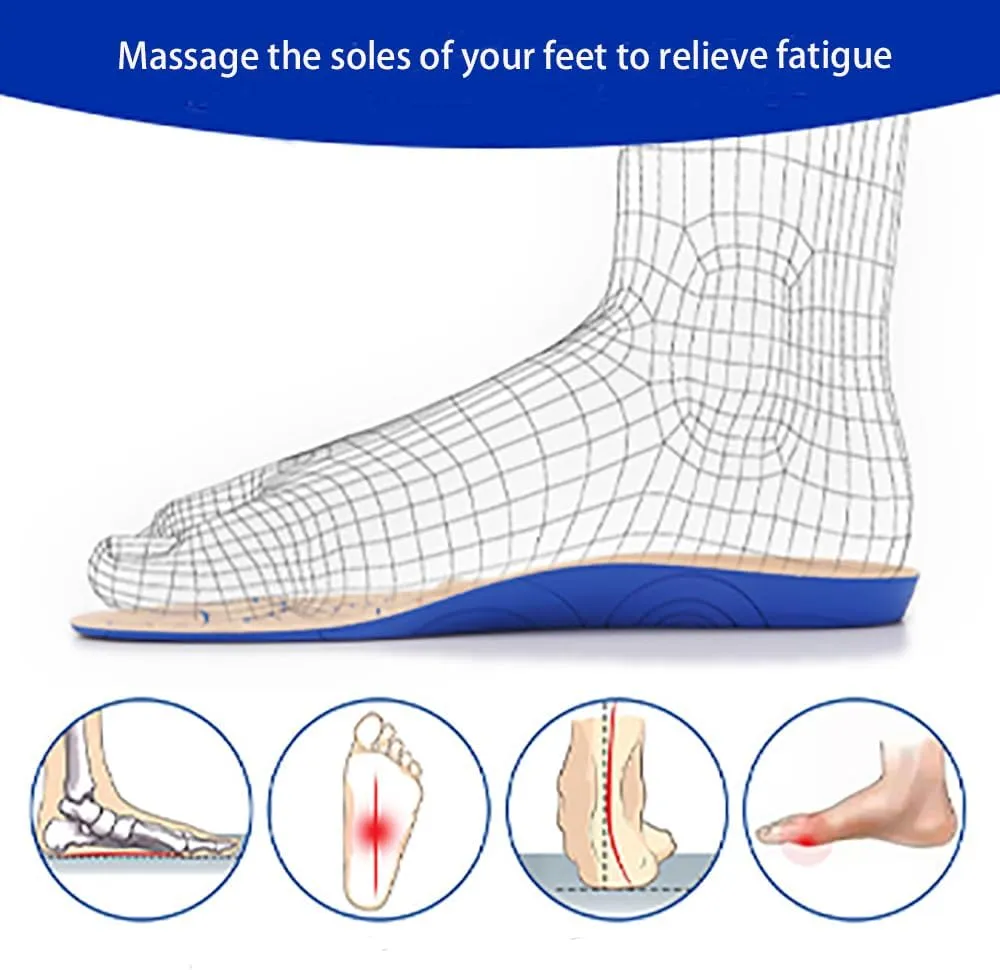 Massaging Insoles Shock Absorption and Reinforced Arch Support Improve Immunity for Middle-Aged and Elderly(4.5 M US Men/6.5 M US Women, Brown 37)