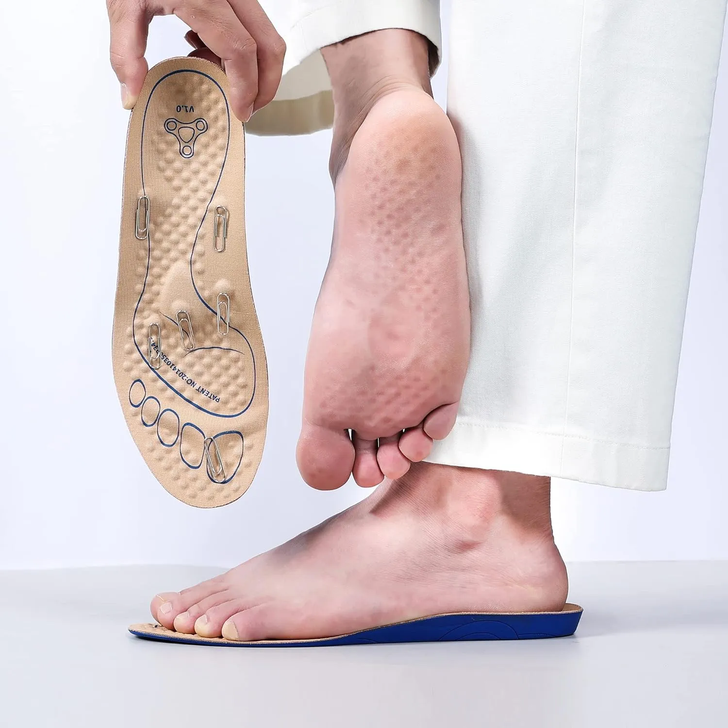 Massaging Insoles Shock Absorption and Reinforced Arch Support Improve Immunity for Middle-Aged and Elderly(4.5 M US Men/6.5 M US Women, Brown 37)