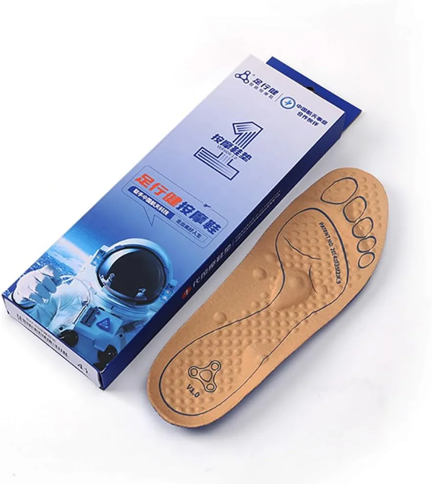 Massaging Insoles Shock Absorption and Reinforced Arch Support Improve Immunity for Middle-Aged and Elderly(4.5 M US Men/6.5 M US Women, Brown 37)