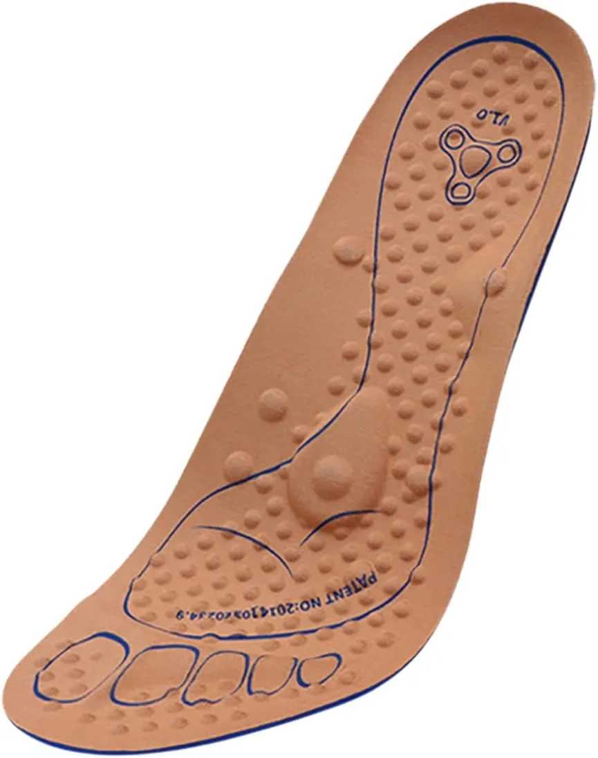 Massaging Insoles Shock Absorption and Reinforced Arch Support Improve Immunity for Middle-Aged and Elderly(4.5 M US Men/6.5 M US Women, Brown 37)