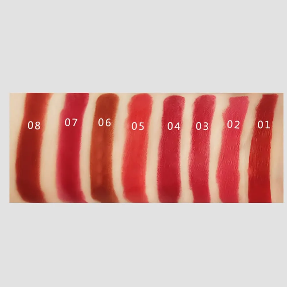 Matte Liquid Lipstick, Ladies Matte Liquid Lipstick Long Lasting Waterproof Velvet 8 Colors Red Lipstick Lip Gloss Set Pigmented Lip Makeup for Girls and Women Gift (06#)