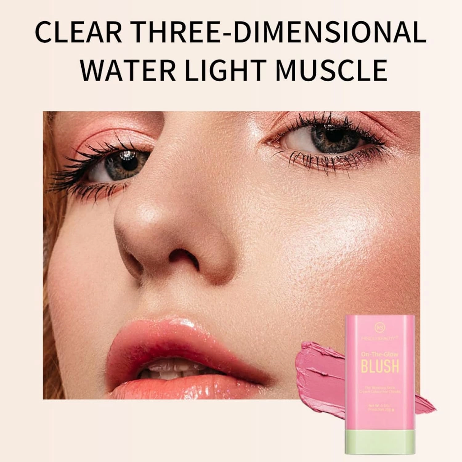 Matte Contour Blush Stick - 3-in-1 Highlight, Bronze & Blush Makeup, Buildable Cream to Powder Formula, Vegan & Cruelty-Free, Travel-Friendly (#06)