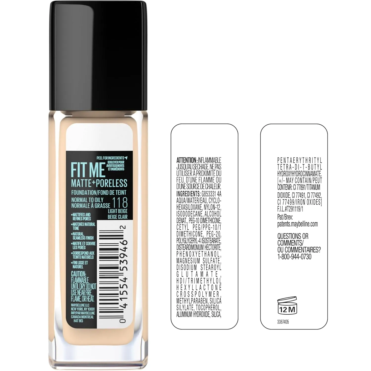 Maybelline Fit Me Matte   Poreless Liquid Foundation   Fit Me Mattifying Primer Makeup Bundle, Includes 1 Foundation in Creamy Beige and 1 Primer