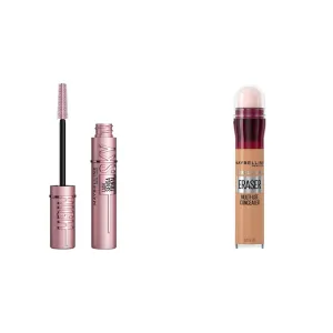 Maybelline Sky High Volumizing Mascara & Instant Age Rewind Dark Circles Concealer Bundle, 1 Count Each
