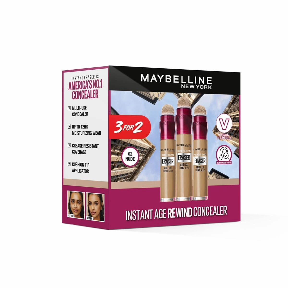 Maybelline Instant Age Rewind Concealer Set 3pcs Shade 02