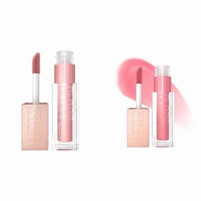 MAYBELLINE Lifter Gloss Hydrating Lip Gloss with Hyaluronic Acid, High Shine for Plumper Lips, Opal Pink Neutral & Gummy Bear Sheer Light Pink