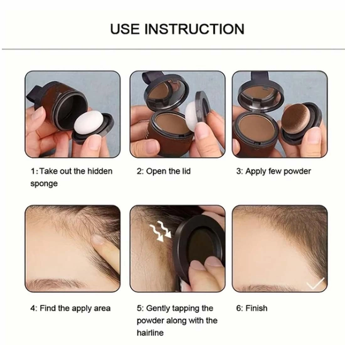 Maycheer Pang Pang Magic Root Cover Up with Mirror - Hair Shadow Powder, Root Touch Up in Ash Brown