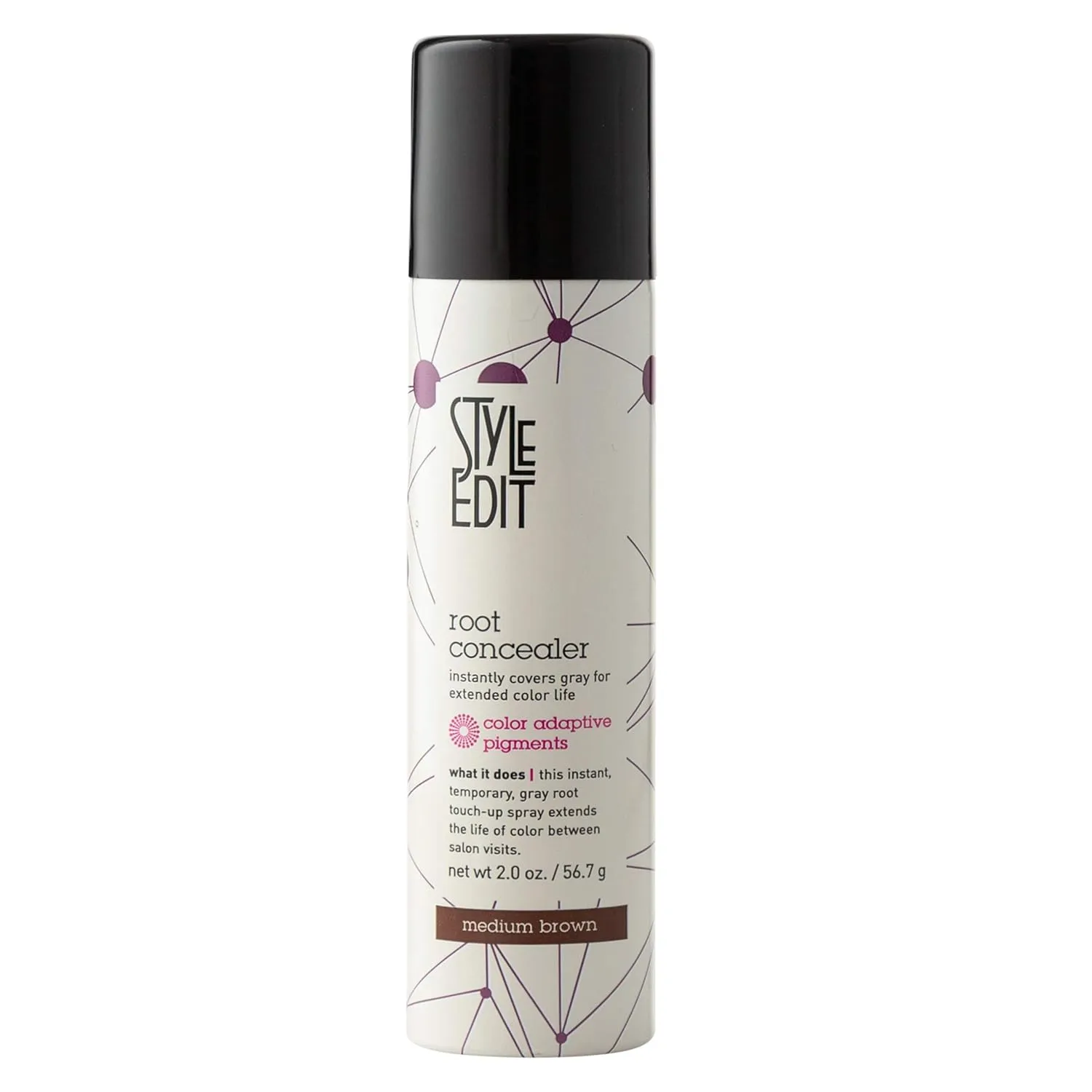 Medium Brown Root Concealer - Touch Up Spray For Medium Brown Hair Color - Temporary Instantly Covers Grey Hair, Pack of 1