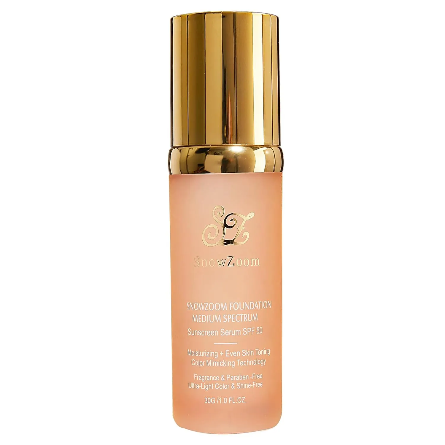 Medium/Light Spectrum-Color Changing Foundation 4 in 1 -with SPF 50 ,Hydrating Longwearing & Waterproof，Makeup Care (Medium Spectrum -Gold Lid- for people with fair skin, 1.2oz)