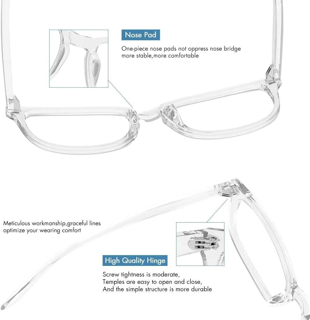 MEETSUN 3-Pack Blue Light Blocking Glasses, Anti Eye Strain Headache (Sleep Better), Computer Glasses UV400 Lens (Black   Brown Gradient   Clear)