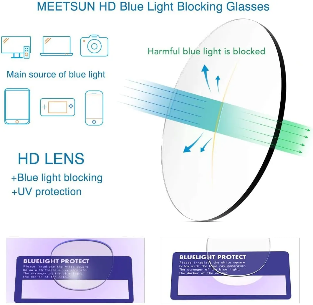 MEETSUN 3-Pack Blue Light Blocking Glasses, Anti Eye Strain Headache (Sleep Better), Computer Glasses UV400 Lens (Black   Brown Gradient   Coffee)