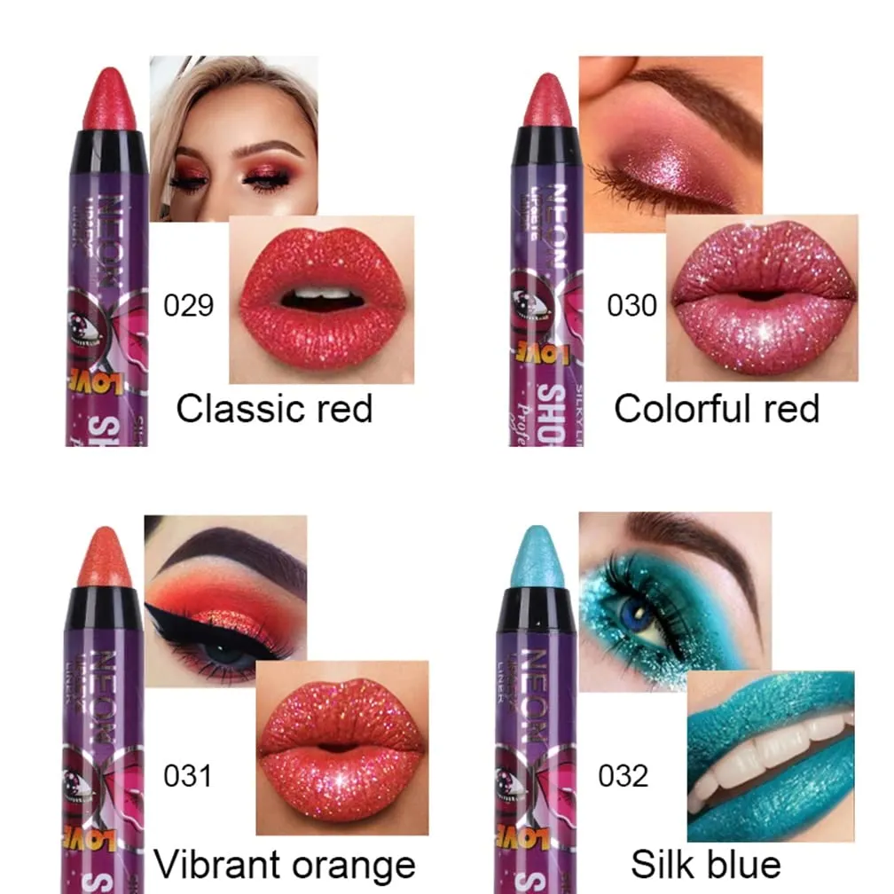 MEICOLY 12Pcs Cream Eyeshadow Stick Set, Brown Blue Gold Green Pink Glitter Eyeshadow,Shimmer Eyeshadow Crayon,Eye Brightener Stick,Pro Waterproof & Long Lasting Shiny Rotating Eyeshadow Sticks,C