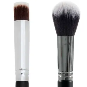 Mini Flat Top Under Eye Concealer Brush   Multitasker Powder Blush Brush - Beauty Junkees Soft Synthetic Bristles for Applying, Blending, Buffing, Sculpting, Liquid, Cream, Cheek Blusher, Contour