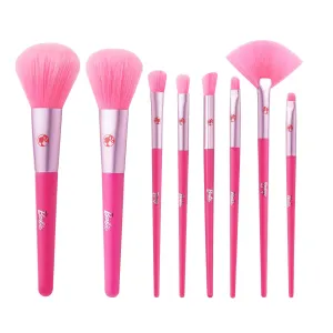 MINISO Barbie Makeup Brush Set, 8 Piece Makeup Brushes, Everyday Essentials Makeup Brush Kit for Loose Powder, Blush, Contour, Eyeshadow, Etc, Travel Gift Set for Women Girls, Suitable for Beginners