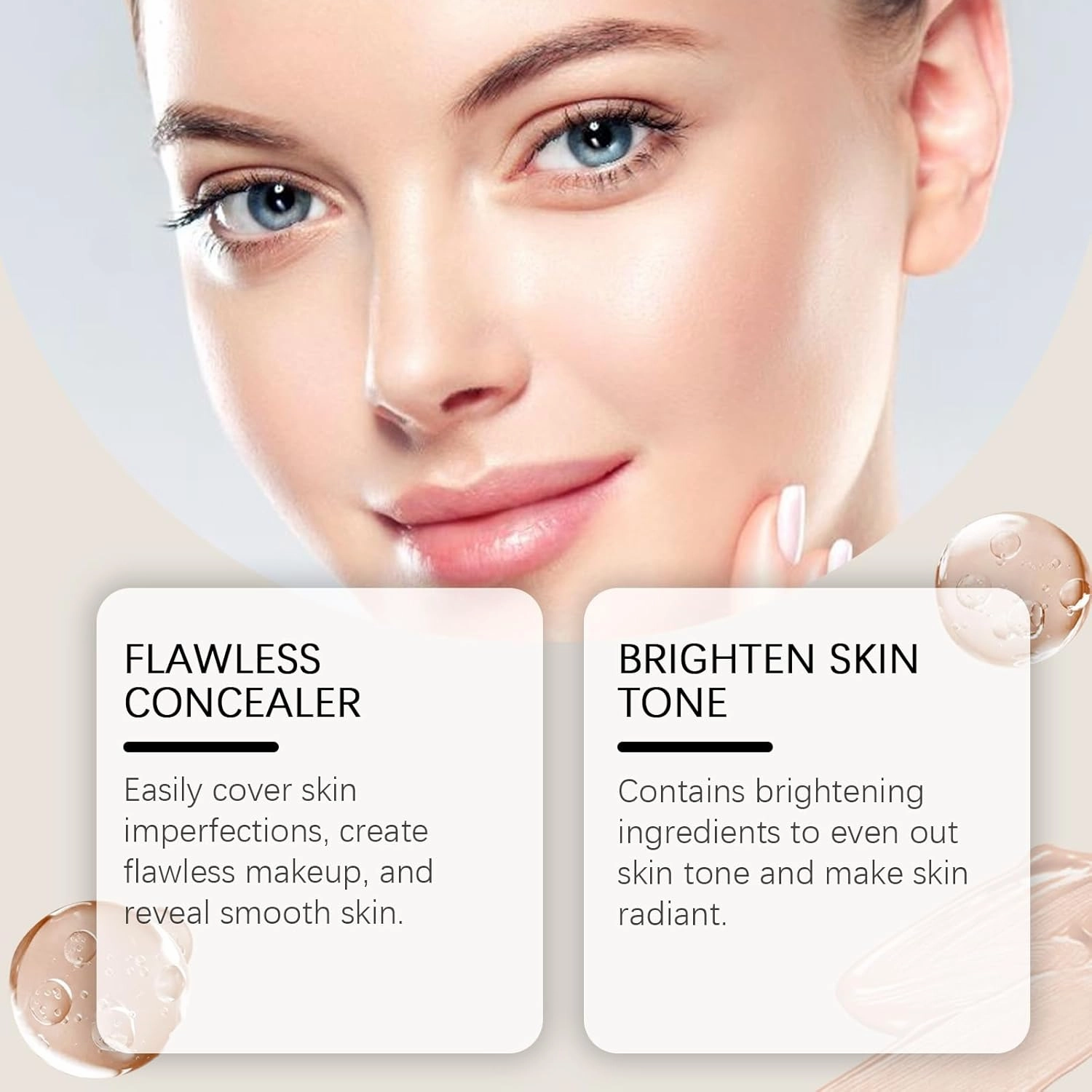 Moisturizing Brightening Concealer Tone Up Cream, Moisturizing Tone-Up Cream for Dark Circles, Puffiness, Redness (2PCS, Medium)