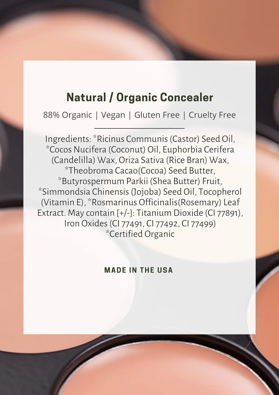 Mom's Secret 100% Natural Concealer, Organic, Vegan, Gluten Free, Cruelty Free, Made in the USA, 0.11 oz. (Sassy 24)