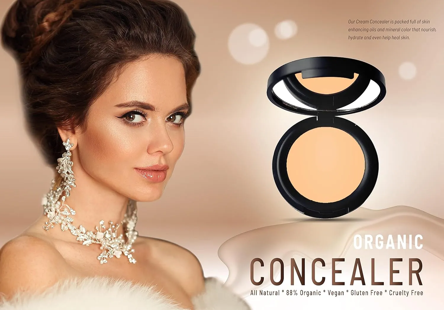Mom's Secret 100% Natural Concealer, Organic, Vegan, Gluten Free, Cruelty Free, Made in the USA, 0.11 oz. (Sassy 24)