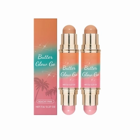 Multi-purpose Contour Stick, Double-Head Contour Eyeshadow Blush, Light Brown/Light Pink,Soft Mist Makeup Effect (2pcs)