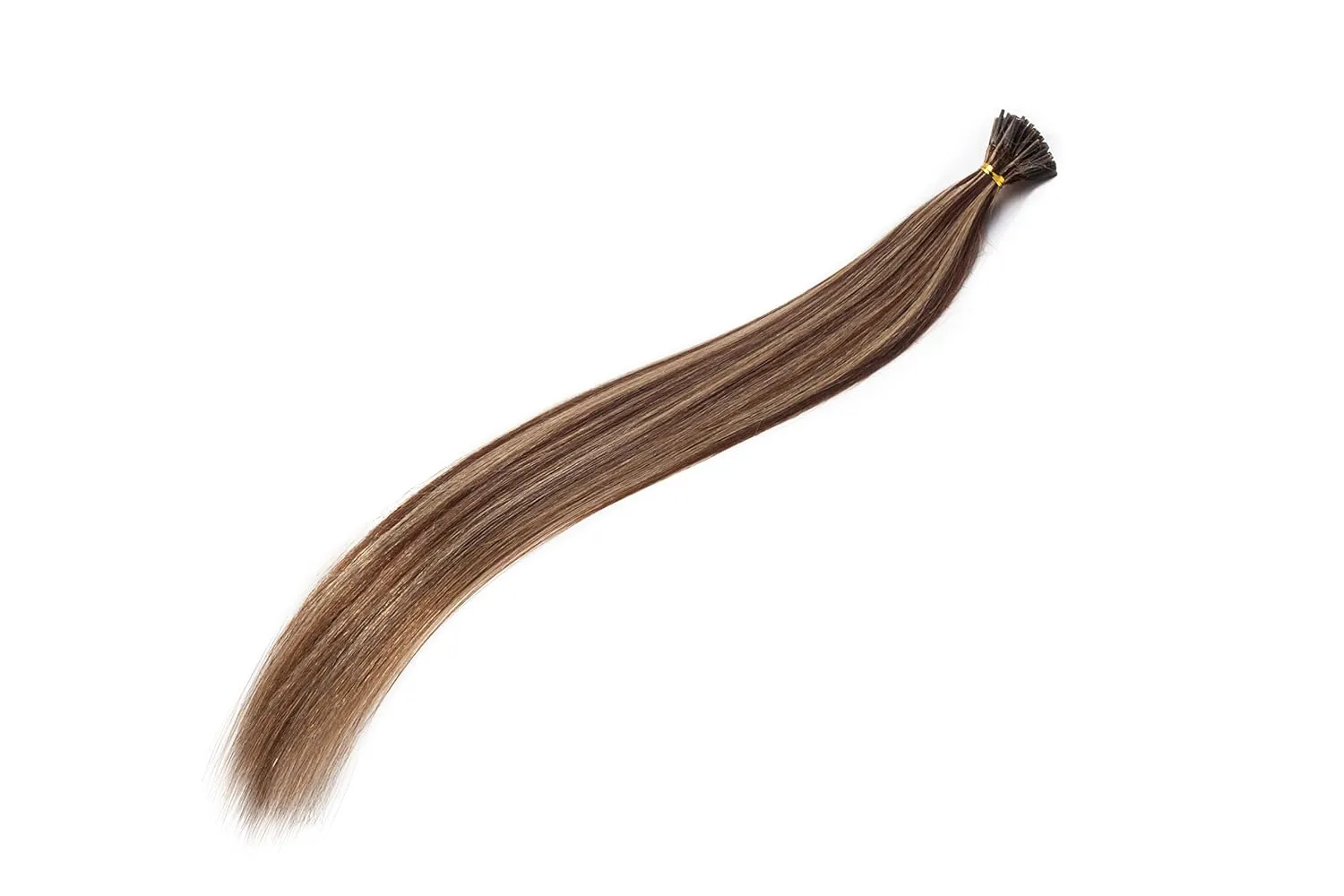 MY-LADY I Tip Human Hair Extensions - 50g 100 Strands 20 Inch Pre-Bonded Cold Fusion Stick Tip #4P27 Medium Brown & Dark Blonde