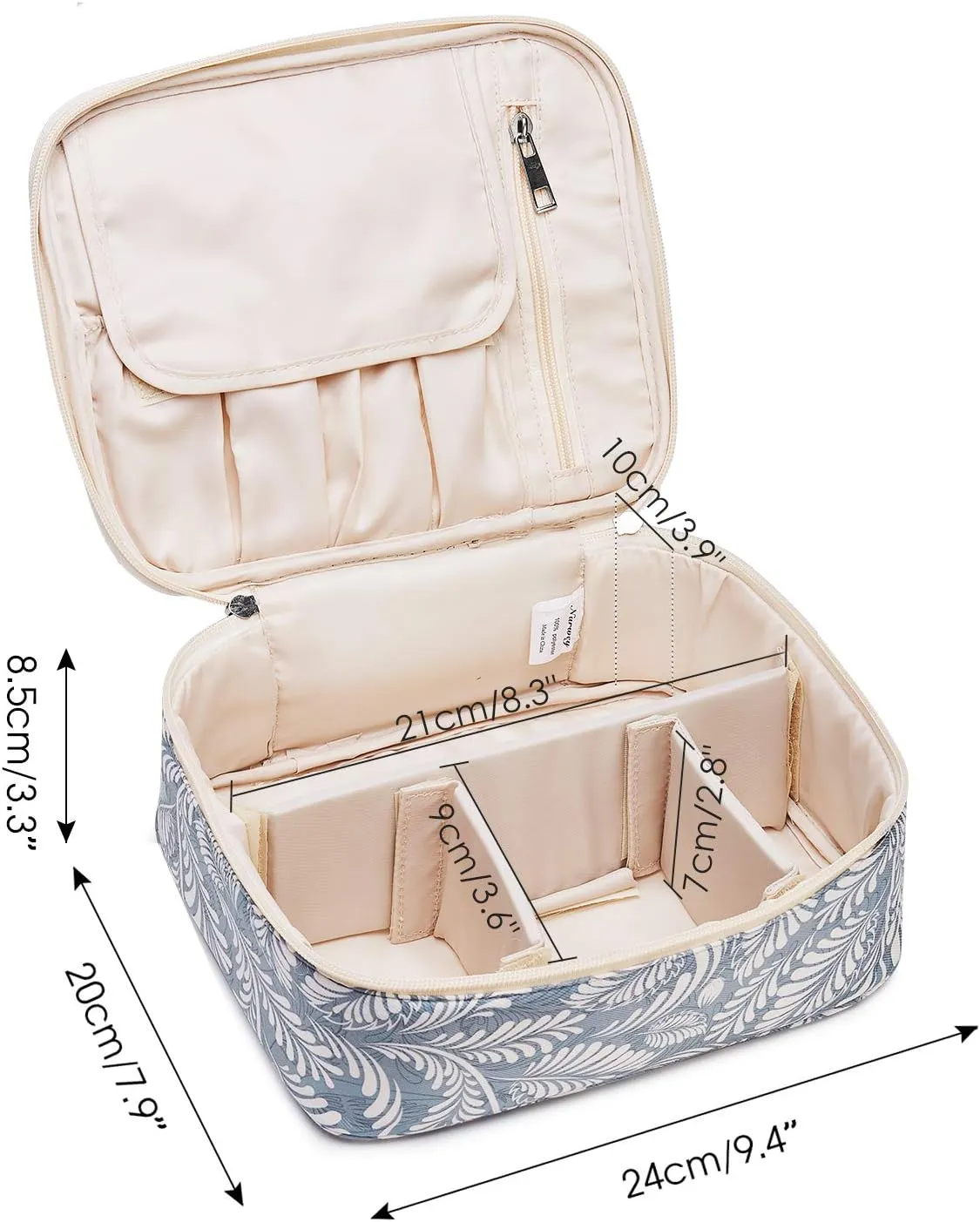 Narwey Travel Makeup Bag Large Cosmetic Bag Makeup Case Organizer for Women