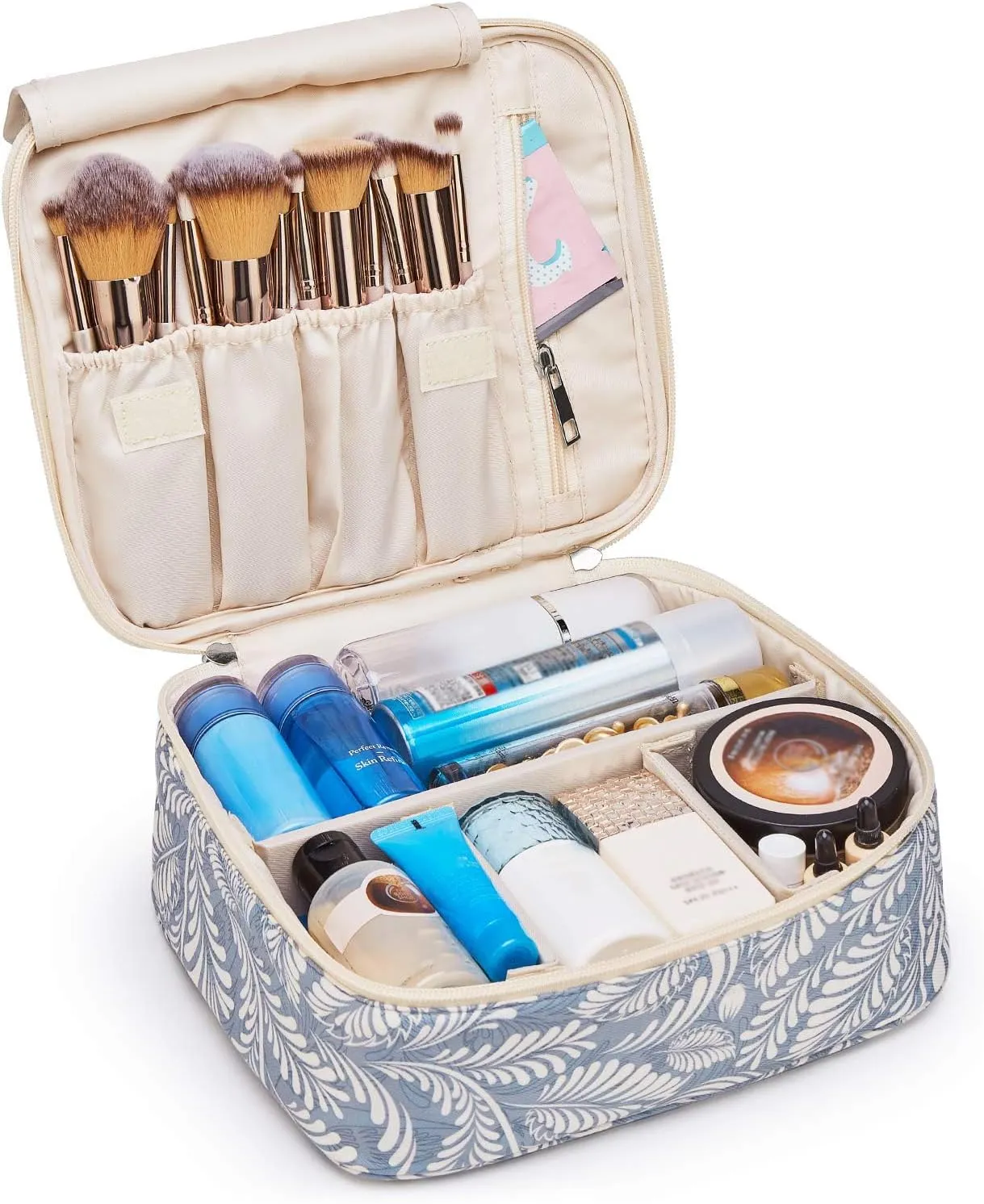 Narwey Travel Makeup Bag Large Cosmetic Bag Makeup Case Organizer for Women