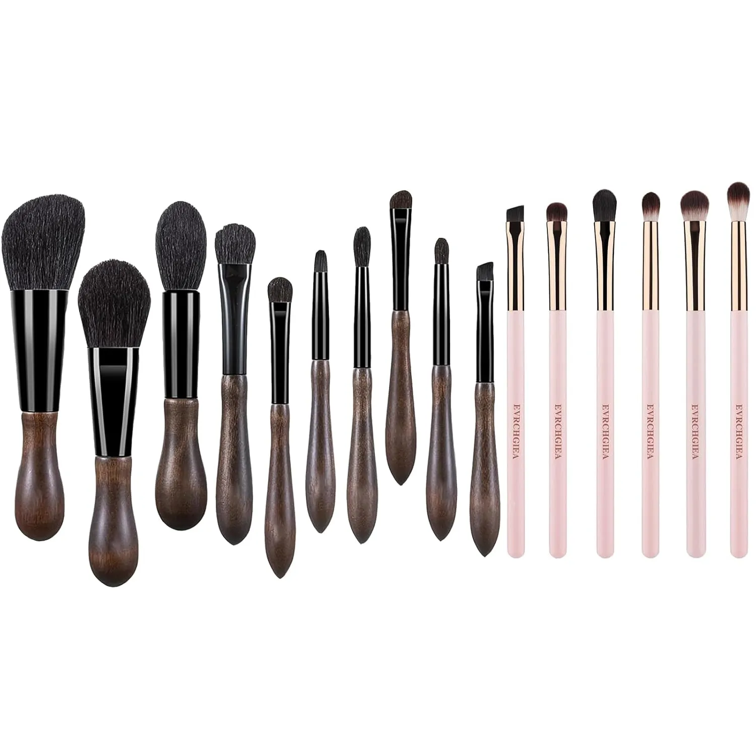 Natural Goat Hair Make up Brushes Set Professional, Portable Small Travel Natural Makeup Brushes, eyeshadow brushes set
