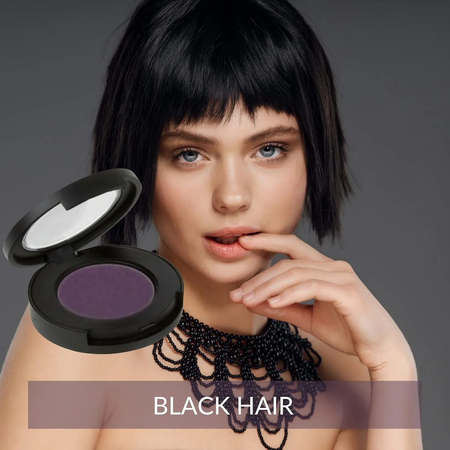 Natural Mineral Eyeshadow - Hollywood's Guru of Hue for Dark Brown, Black, Salt & Pepper, and Silver Hair (Amethyst)
