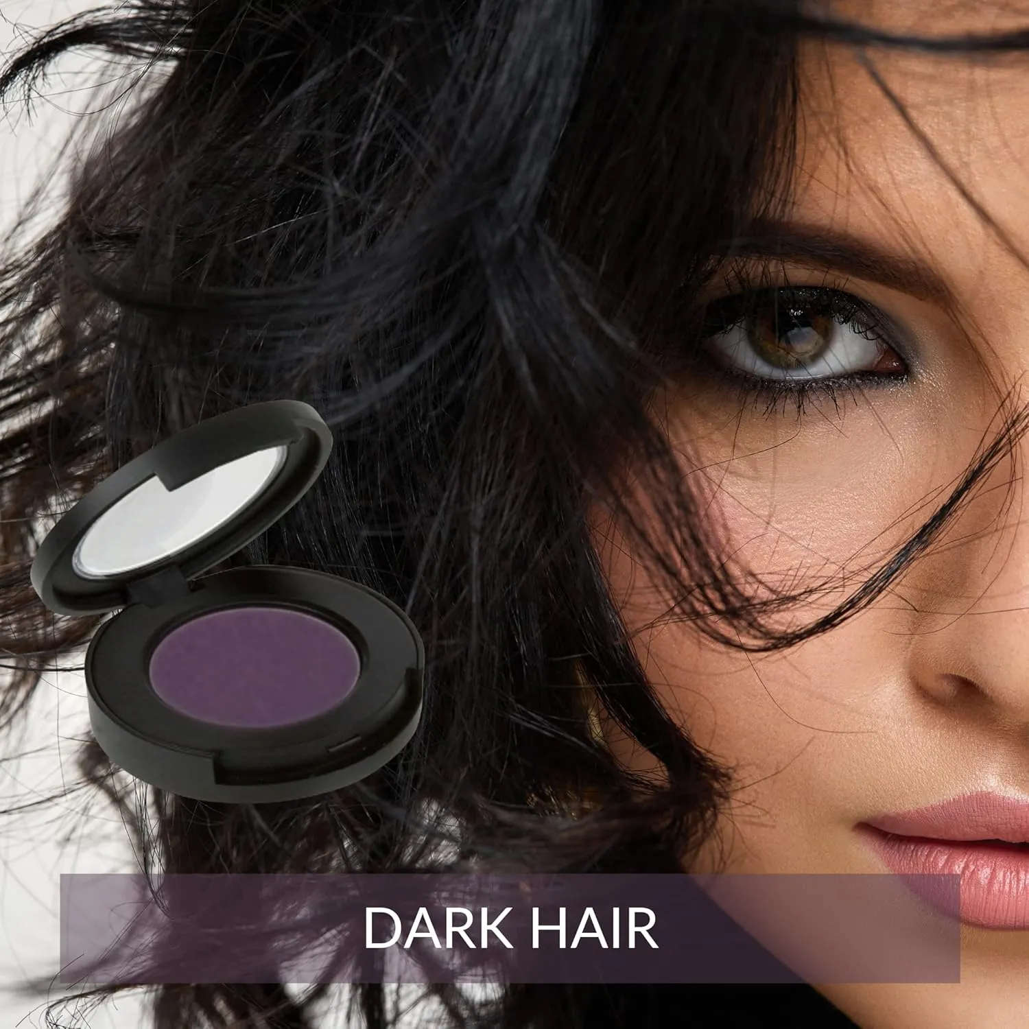 Natural Mineral Eyeshadow - Hollywood's Guru of Hue for Dark Brown, Black, Salt & Pepper, and Silver Hair (Amethyst)