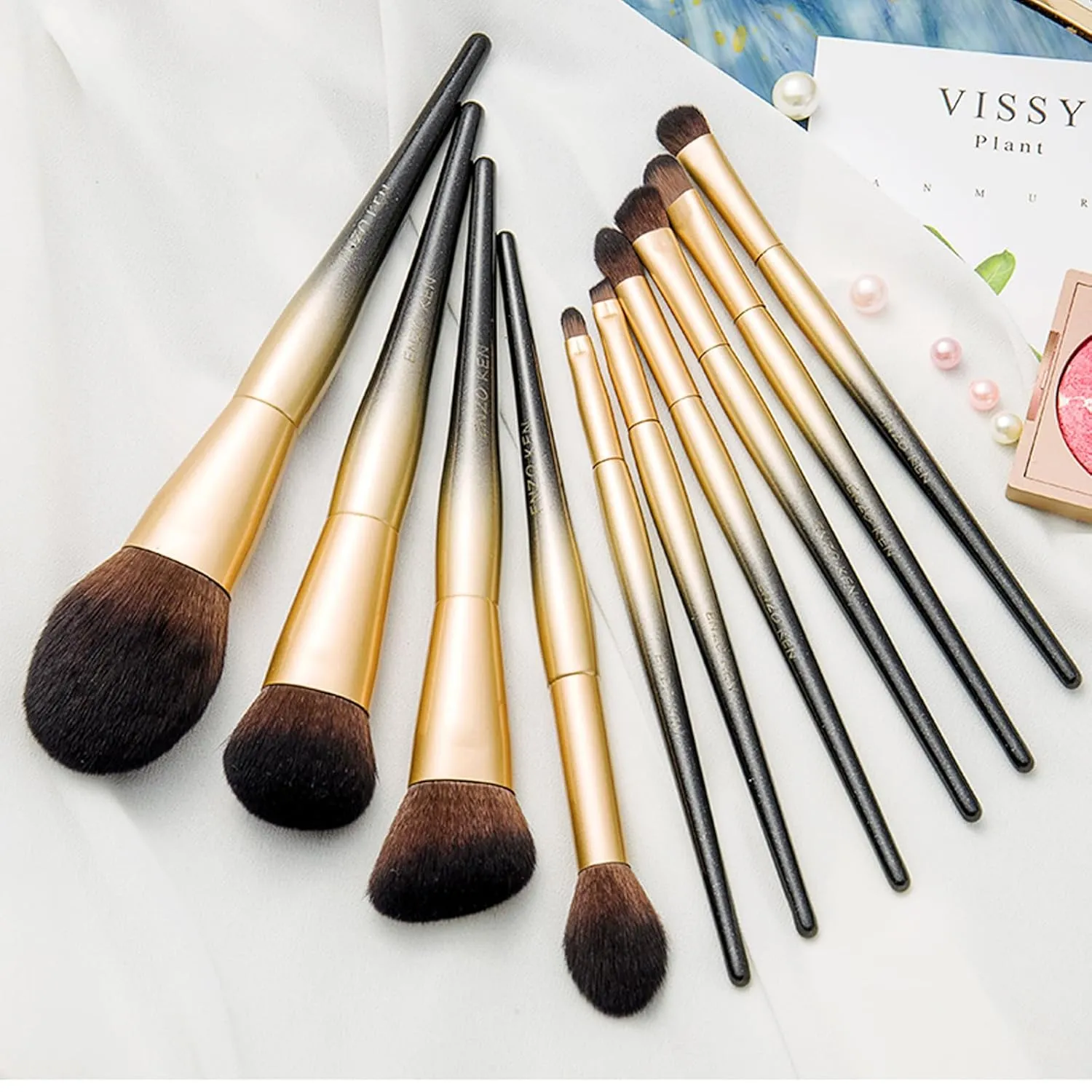 Natural Sable Hair Makeup Brush Set Professional, Cosmetic Brushes Makeup Set with Gift Box, Natural Hair Makeup Brushes Set with Present Box, Make up Brushes Set, Natural Makeup Brushes.