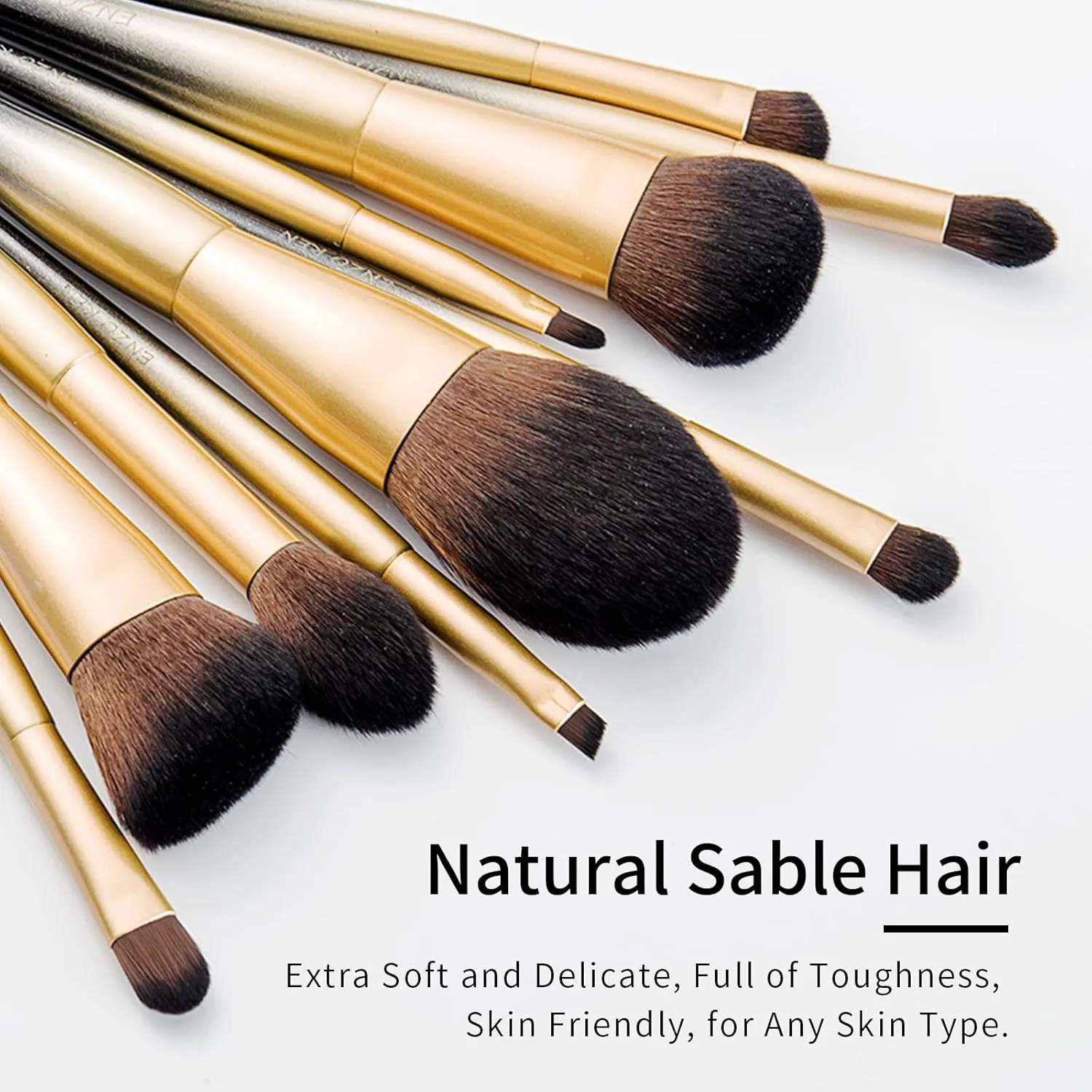 Natural Sable Hair Makeup Brush Set Professional, Cosmetic Brushes Makeup Set with Gift Box, Natural Hair Makeup Brushes Set with Present Box, Make up Brushes Set, Natural Makeup Brushes.