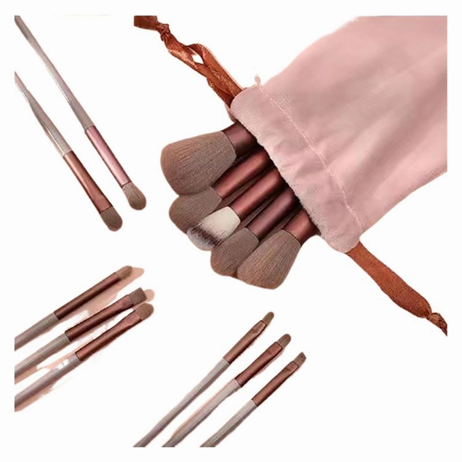 New 13Pc Makeup Brushes Set Makeup Concealer Brush Blush Loose Powder Brush Eye Shadow Highlighter Foundation Brush Beauty Tools(Blue EVA)