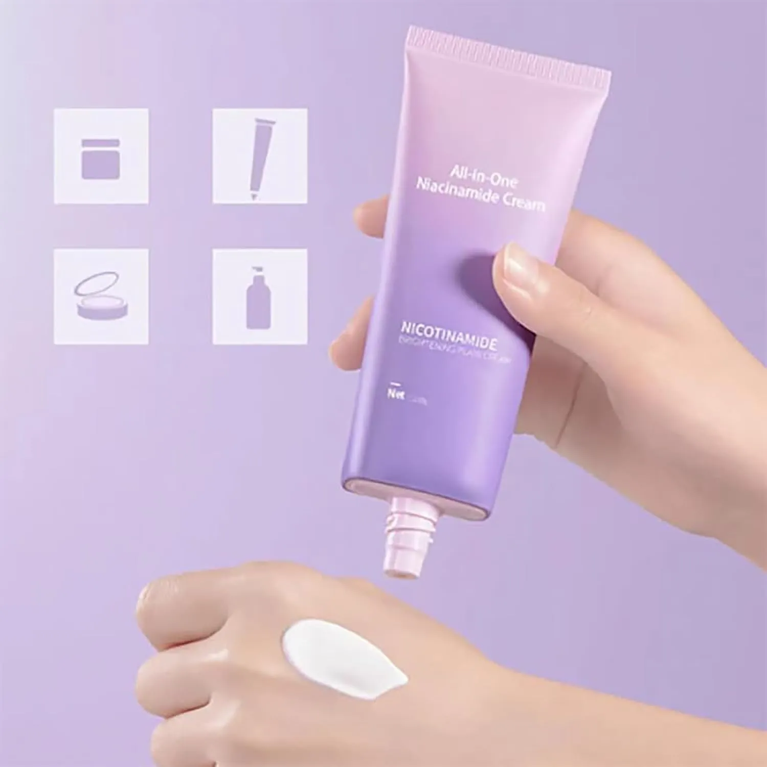 Niacinamide Isolation Cream for Face, 5-in-1 Multi-cream Functions, Swarous Vitamin C Makeup Tone up Cream, Concealer Smooth All Day Long, for All Skin Types (3pcs, 100g)
