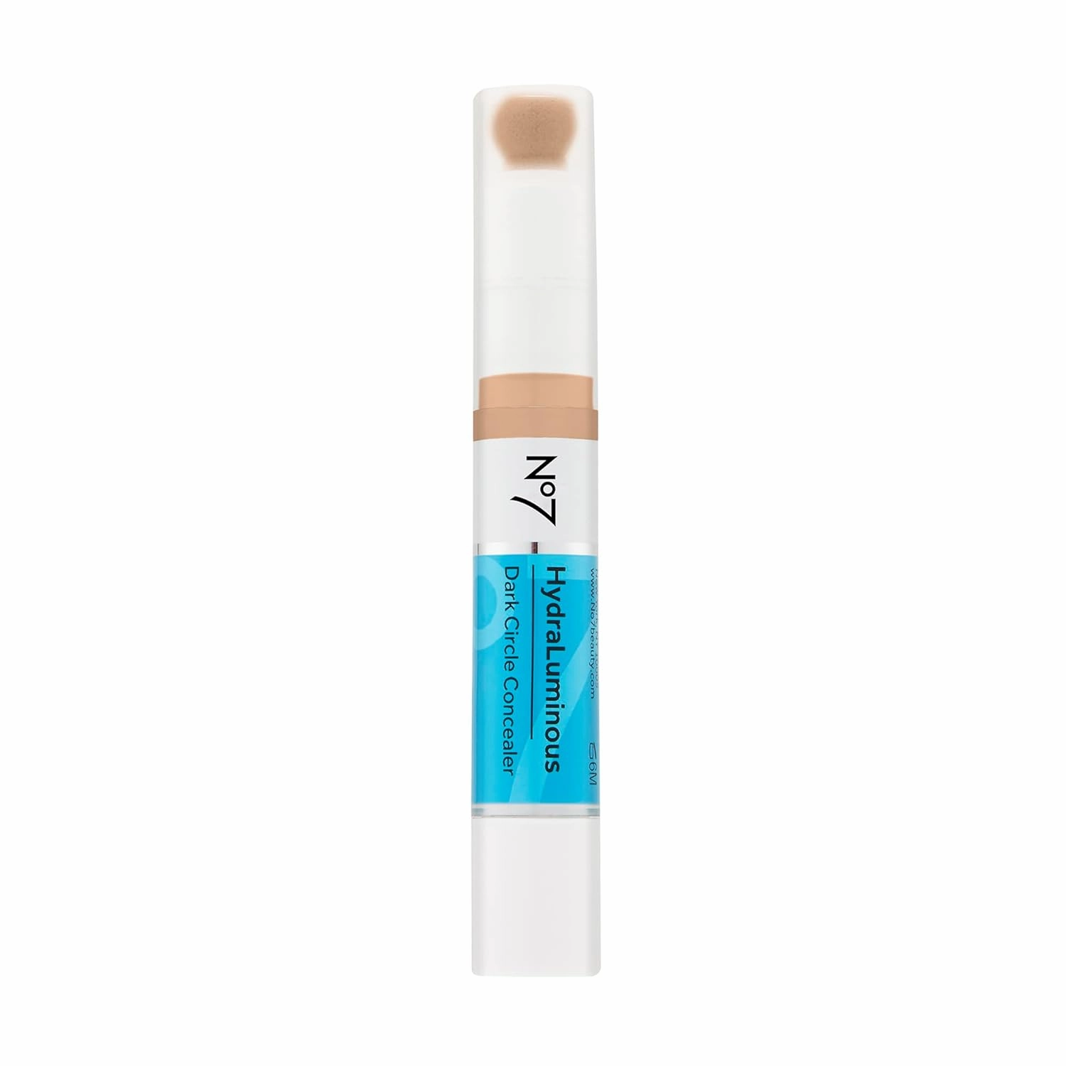 No7 Hydraluminous Concealer - Full-Coverage Under Eye Concealer for Dark Circles with Caffeine & Ceramides - Hydrating & Brightening Eye Makeup - Shade 7 (3.9ml)