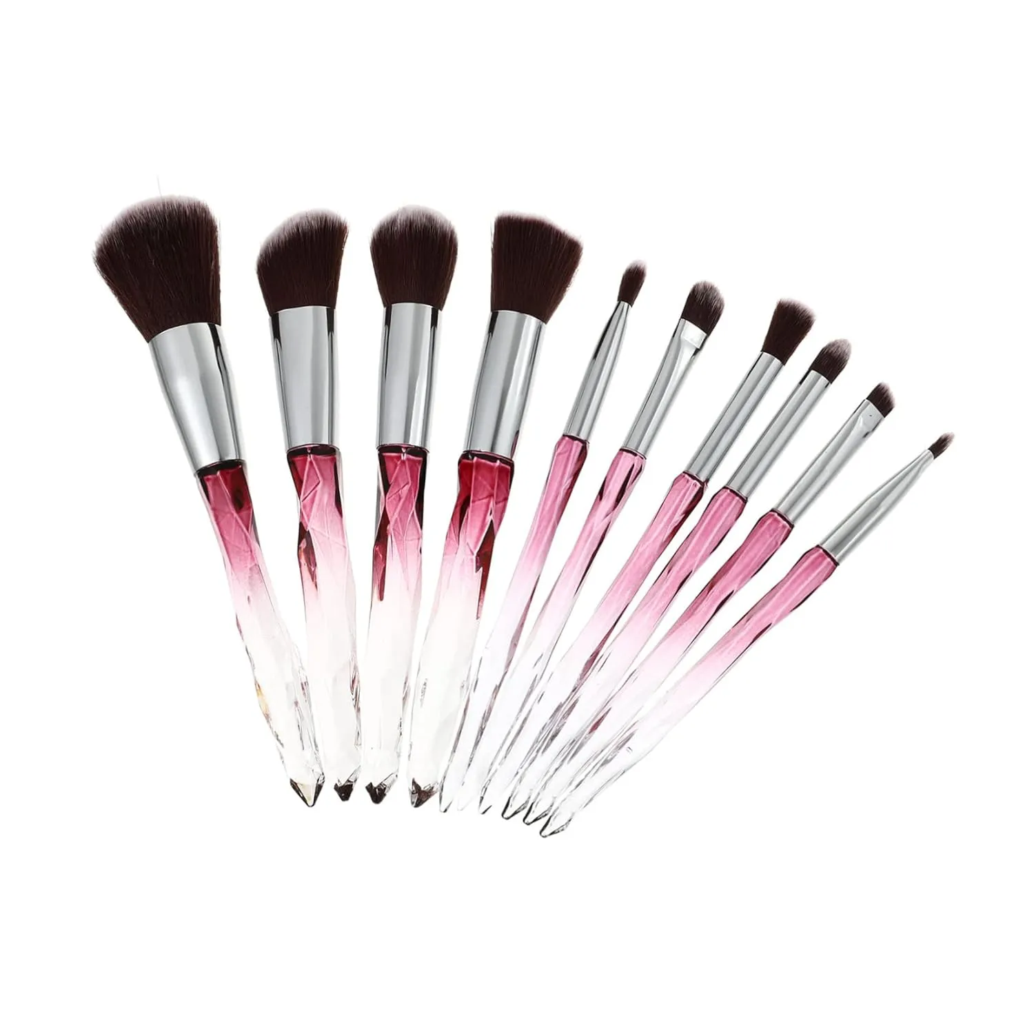 NOLITOY 10pc Crystal Makeup Brushes Set Diamond Handle Beauty Tools Blush Brush Suit for Women