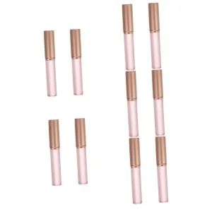 NOLITOY 10pcs Travel Lip Brush Applicators Ergonomic Lip Gloss Wands for Women Compact Makeup Tool for Balm Gloss Concealer Go Cosmetics