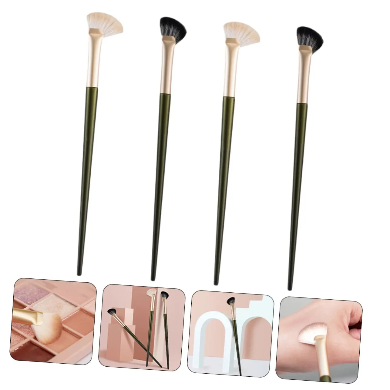 NOLITOY 3sets Angled Makeup Brush Set Nose Contour Brush Eyeshadow Blending Tool for Professional Application 4pcs*3