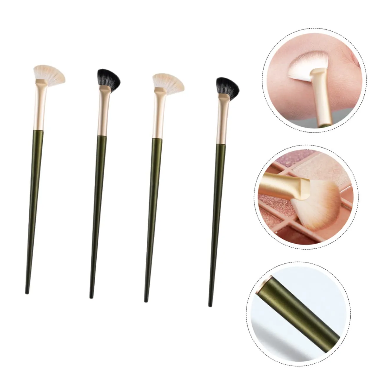 NOLITOY 3sets Angled Makeup Brush Set Nose Contour Brush Eyeshadow Blending Tool for Professional Application 4pcs*3