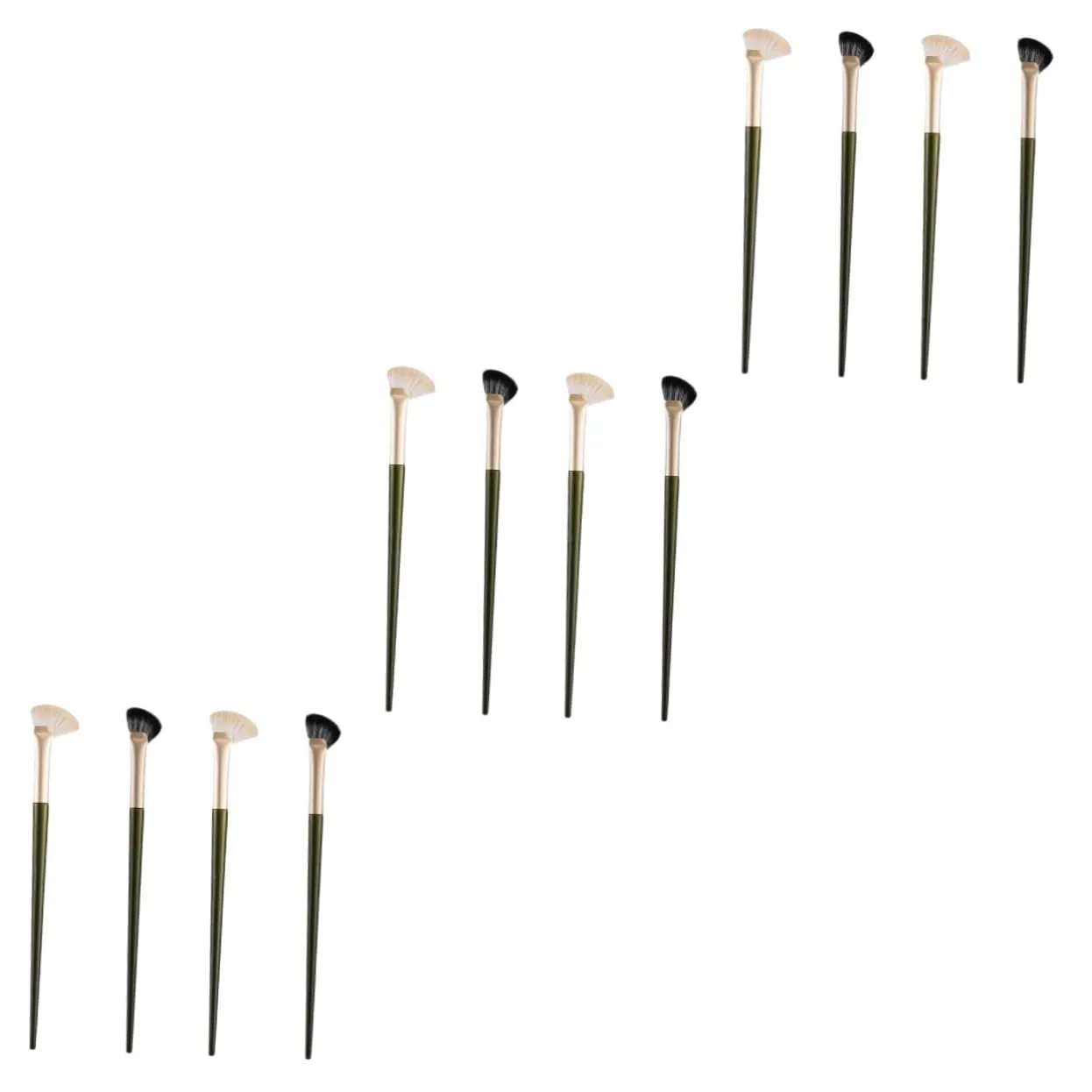 NOLITOY 3sets Angled Makeup Brush Set Nose Contour Brush Eyeshadow Blending Tool for Professional Application 4pcs*3