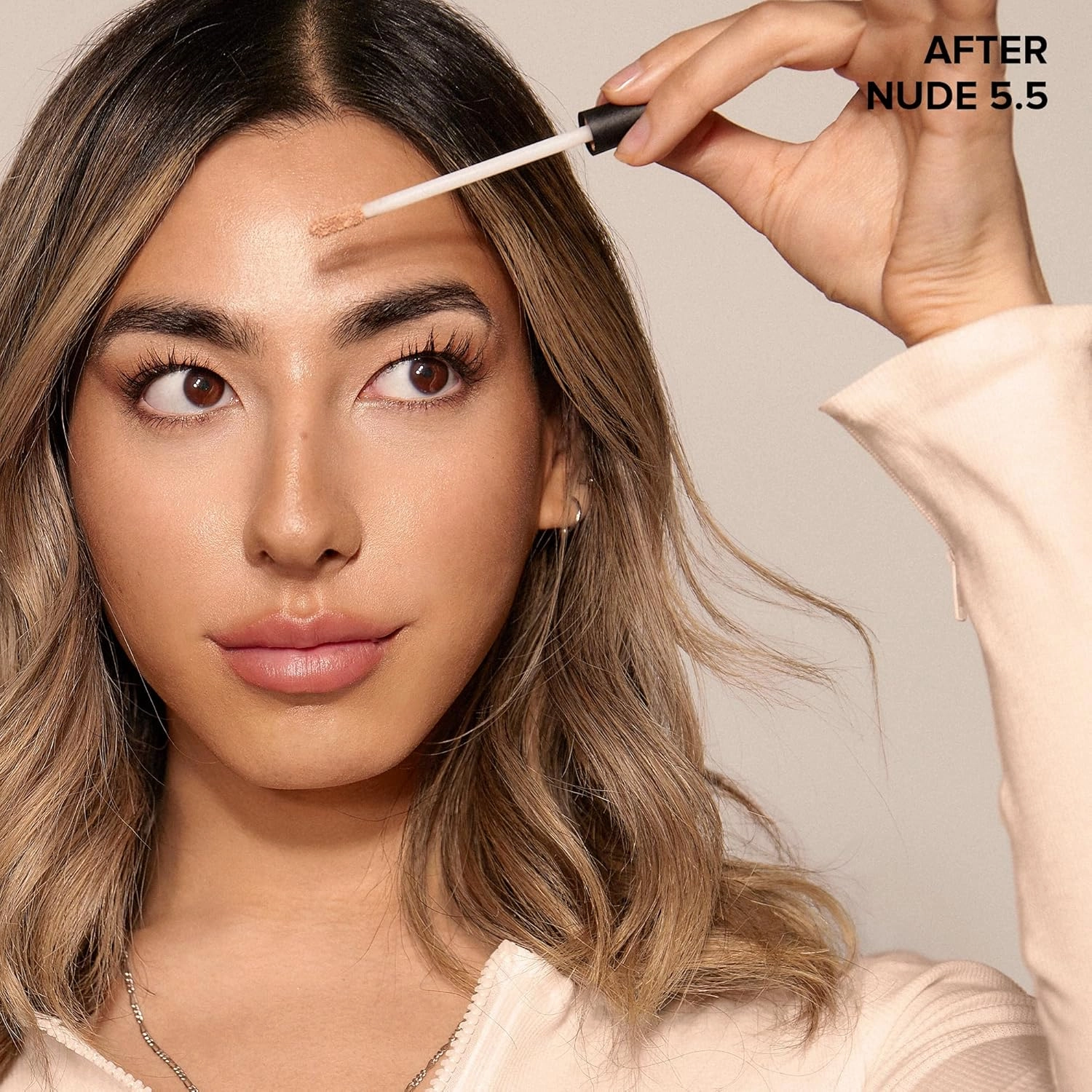 Nudestix NudeFix Cream Concealer, Lightweight Liquid, Natural Finish Makeup, Hydrating, Brightening, Under Eye Dark Circle Corrector, Reduces Redness and Blemishes, 0.34 fl oz (10 ml)